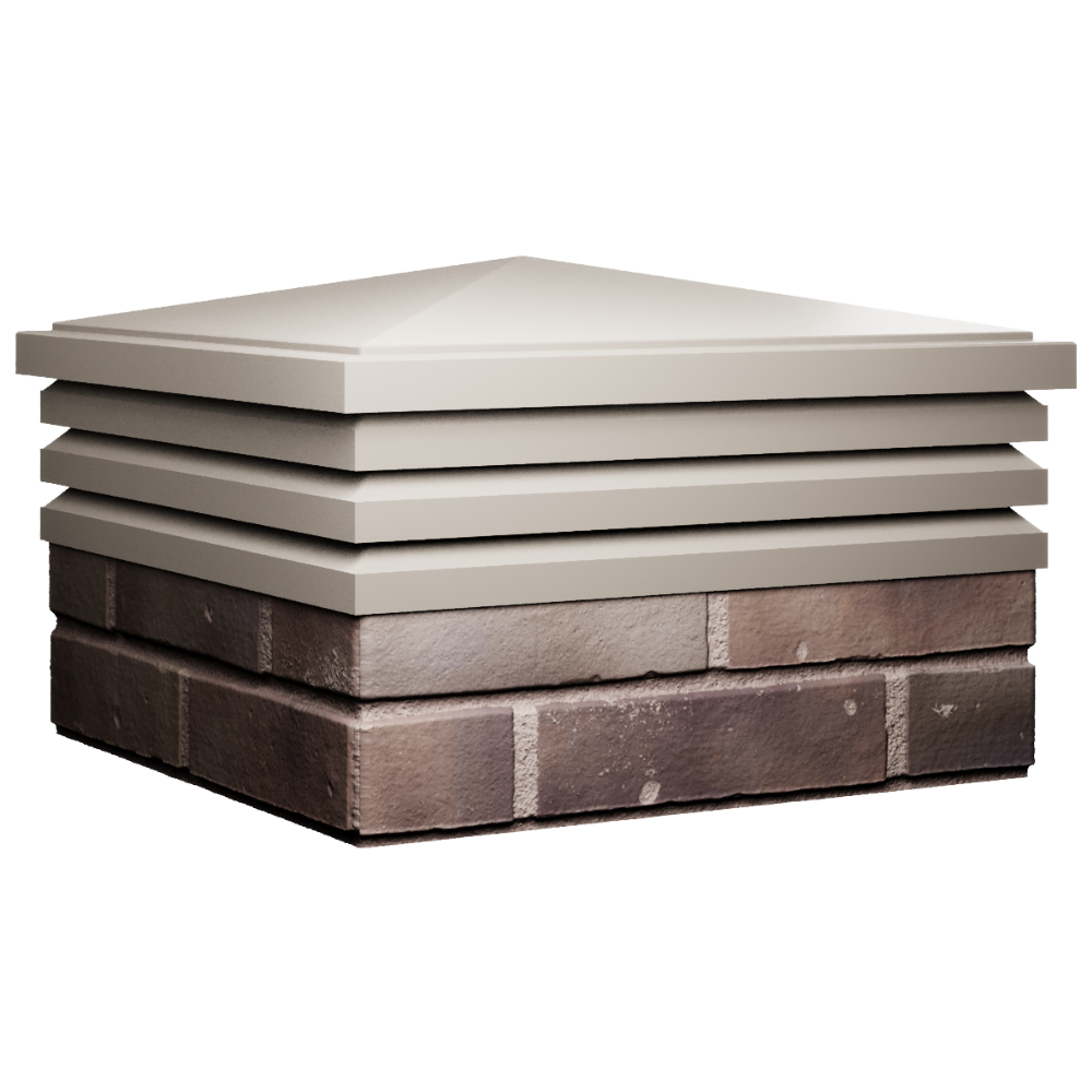 Колпак Zking Бона ХайТек Бежевый на столб 2х2 кирпича (513х513мм) в Кемерово фото