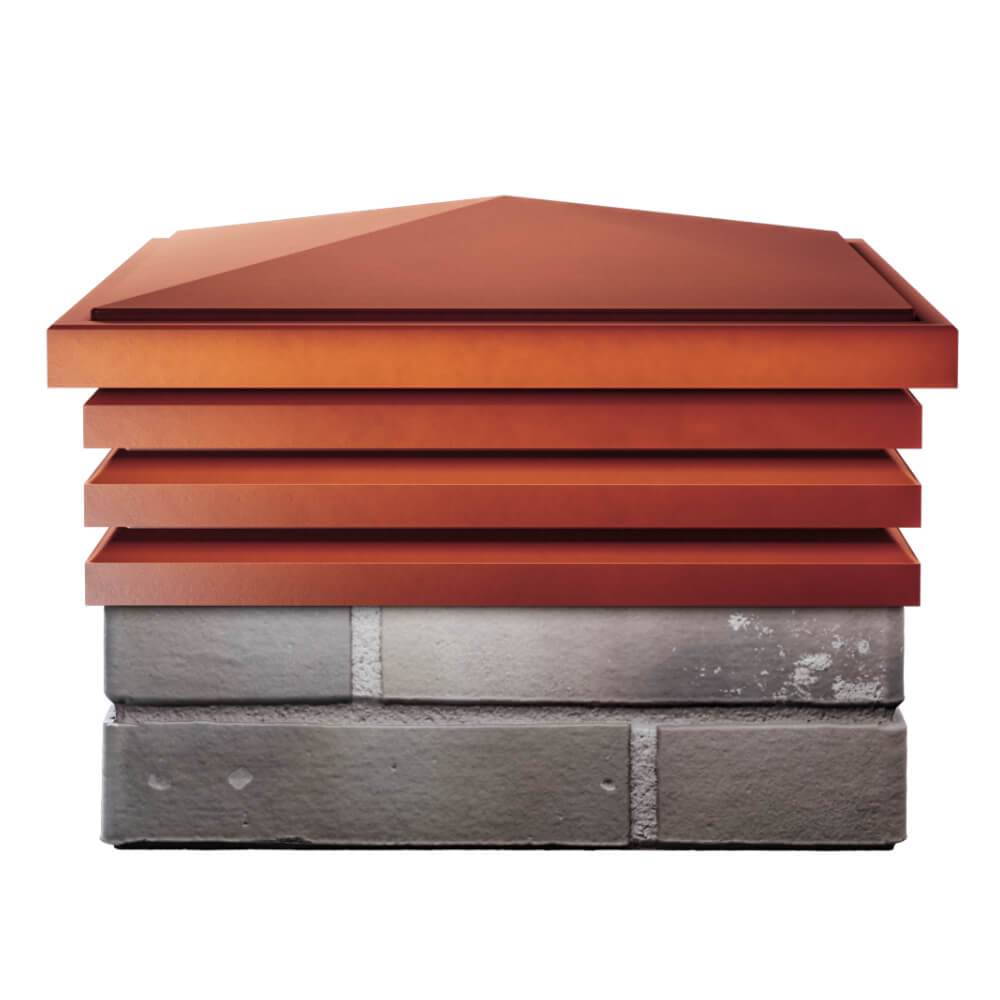 Колпак Zking Бона ХайТек Красный на столб 1.5х1.5 кирпича (385х385мм) Кемерово фото