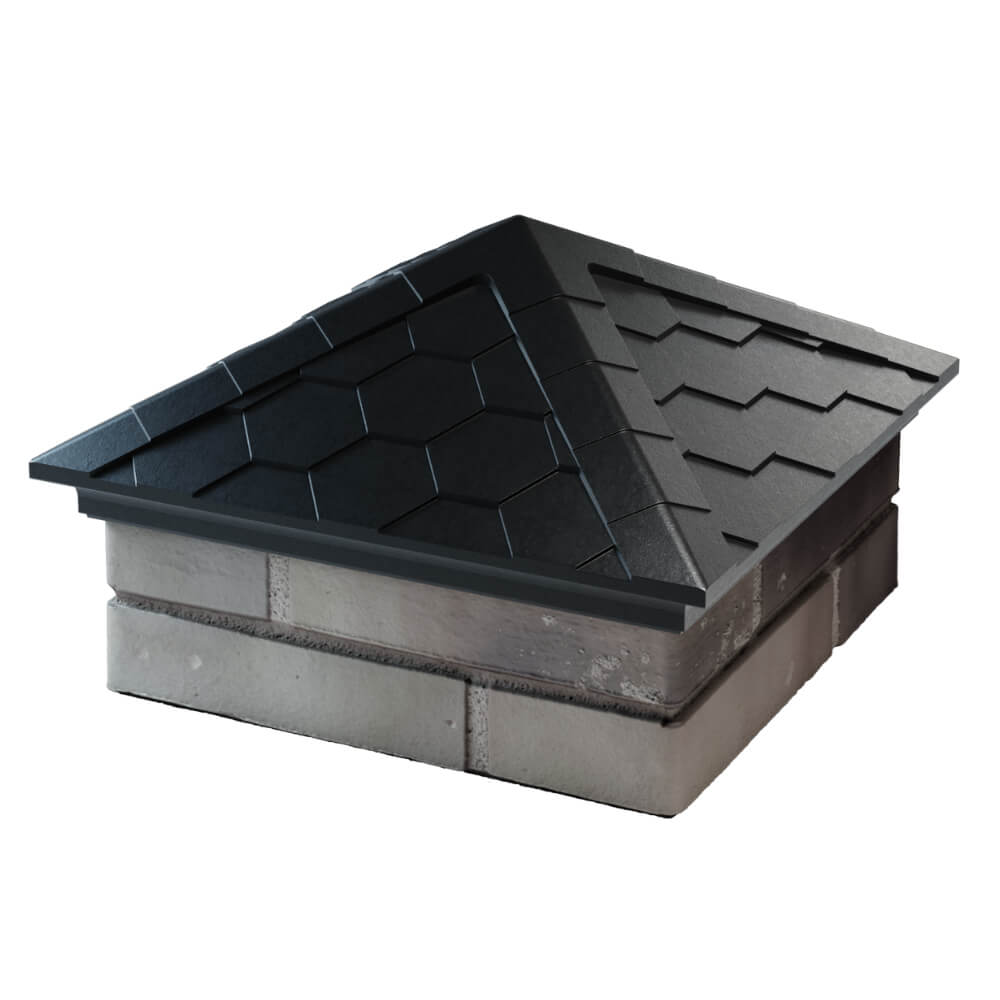 Колпак Zking Эверест Черный на столб 1.5х1.5 кирпича (390х390мм) в Кемерово фото