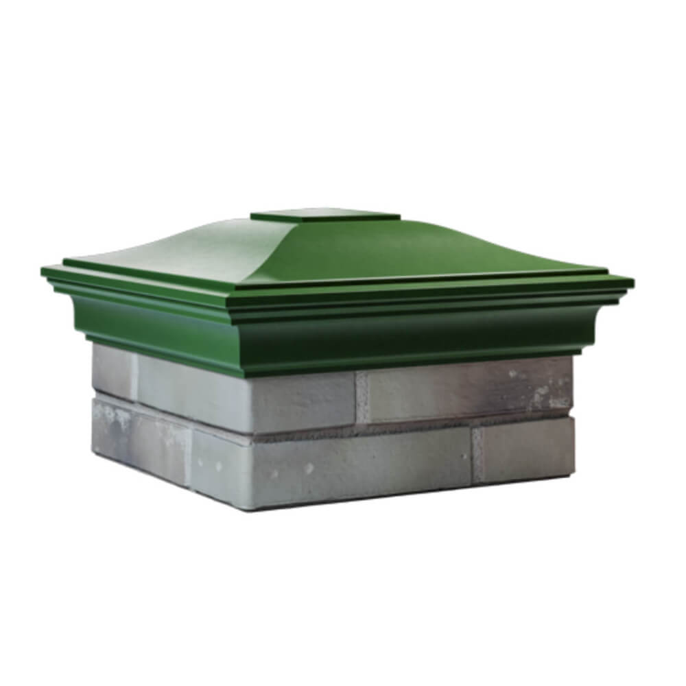 Колпак Zking Монблан Зеленый на столб 1.5х1.5 еврокирпича 0.7НФ (355х355мм) в Кемерово фото