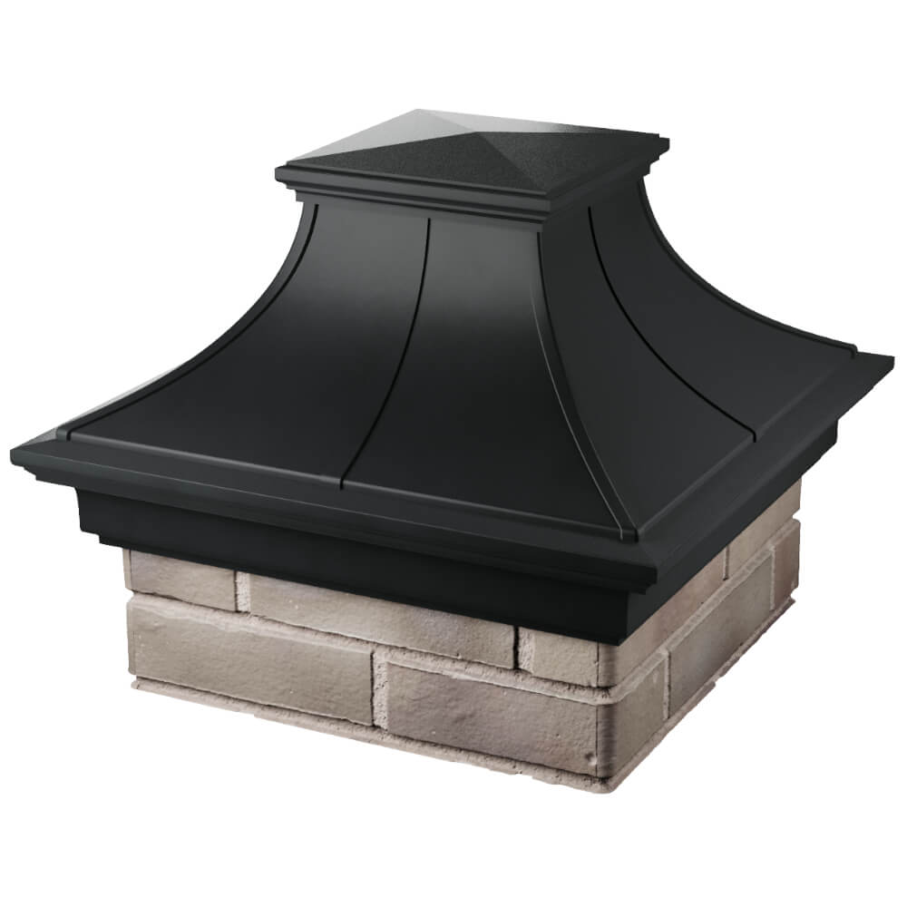 Колпак Zking Монблан Премиум Черный на столб 1.5х1.5 кирпича (385х385мм) в Кемерово фото