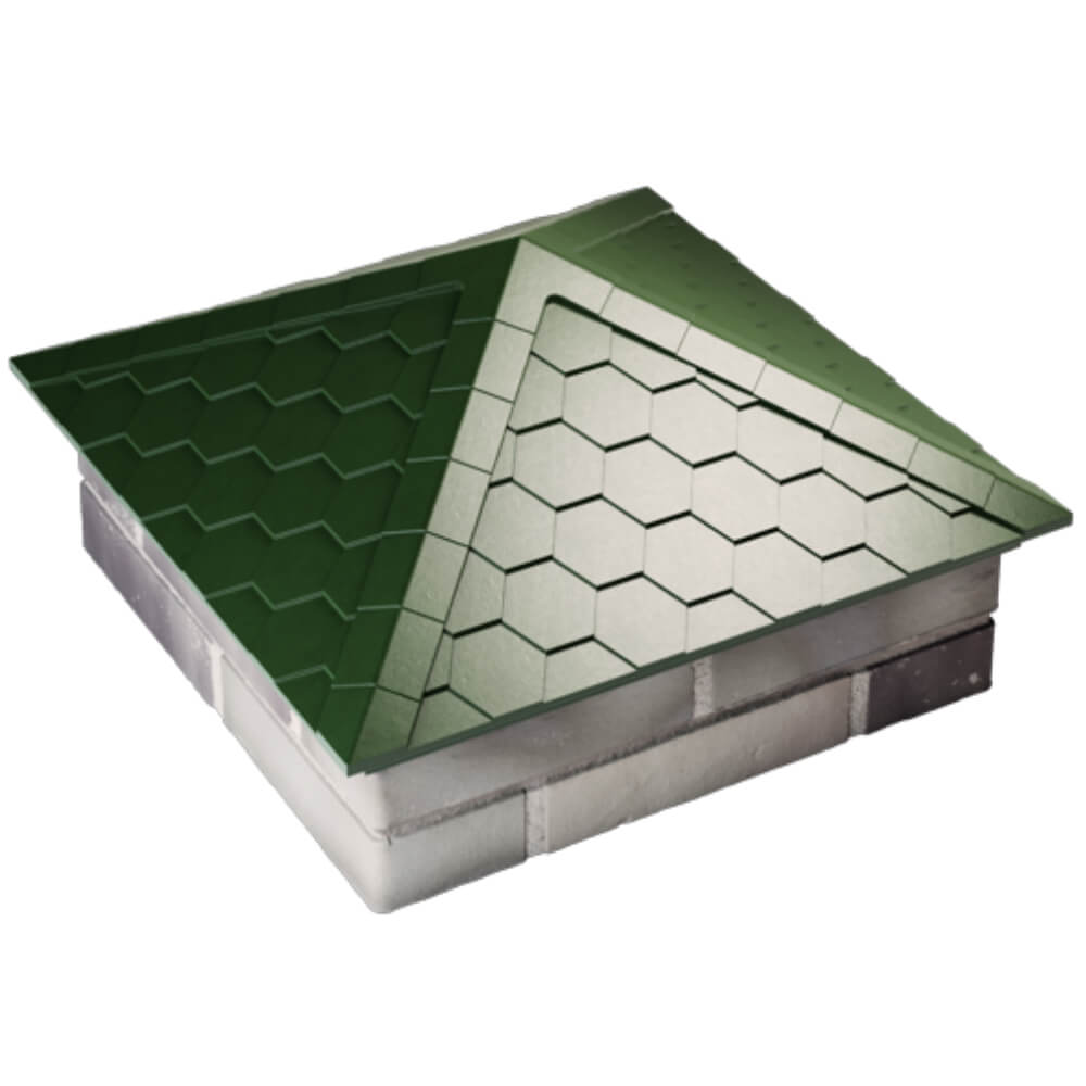 Колпак Zking Эверест Зеленый на столб 2х2 кирпича (535х535мм) Кемерово фото