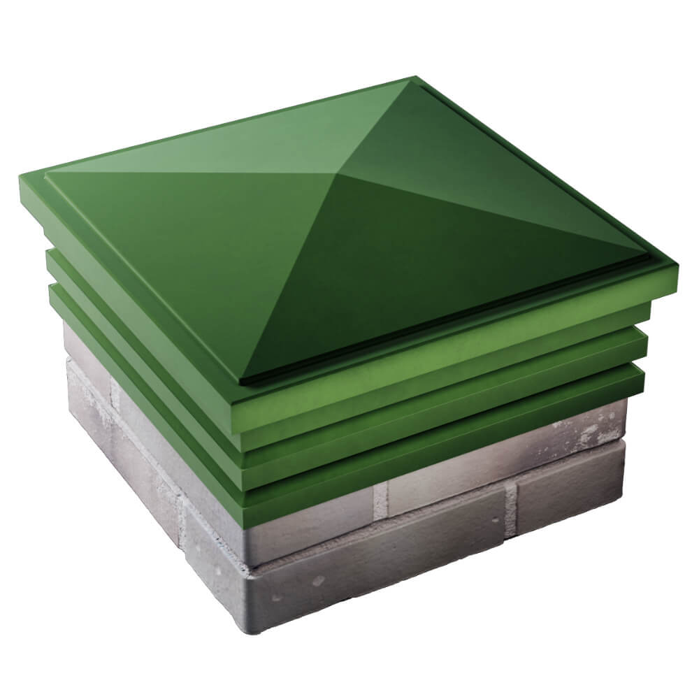 Колпак Zking Бона ХайТек Зеленый на столб 1.5х1.5 кирпича (385х385мм) в Кемерово фото