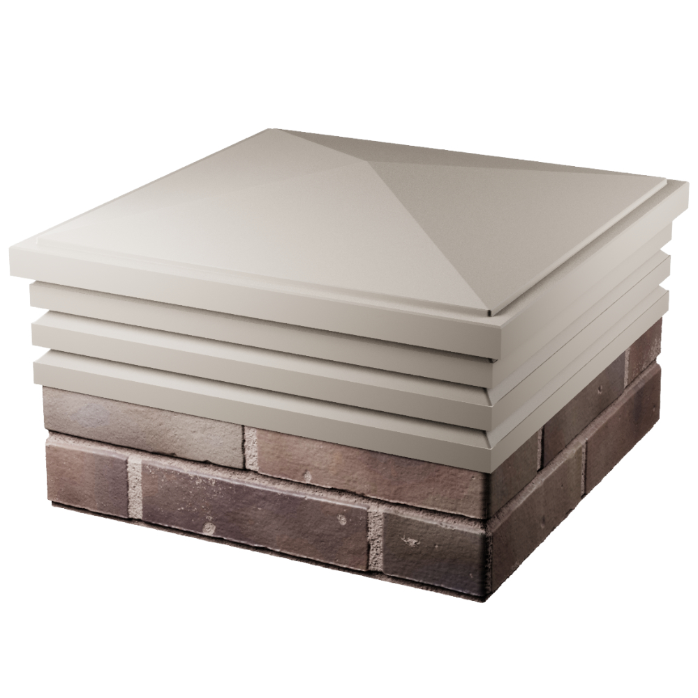 Колпак Zking Бона ХайТек Бежевый на столб 2х2 кирпича (513х513мм) в Кемерово фото