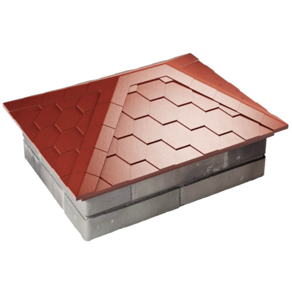 Колпак Zking Эверест Красный на столб 2х1.5 кирпича (520х390мм) Кемерово фото