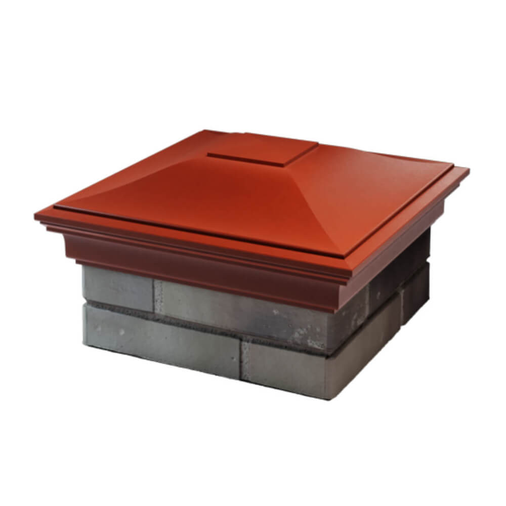 Колпак Zking Монблан Красный на столб 1.5х1.5 еврокирпича 0.7НФ (355х355мм) в Кемерово фото