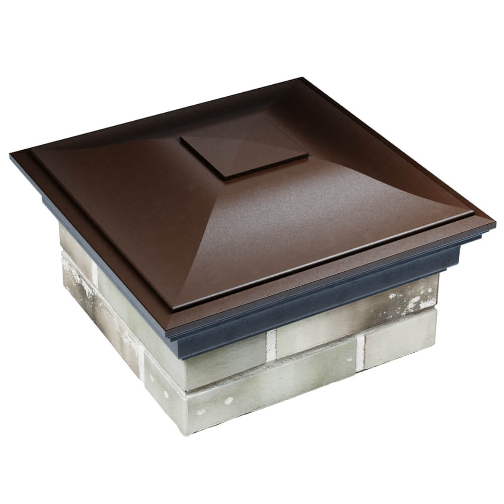 Колпак Zking Монблан Коричневый на столб 1.5х1.5 кирпича (385х385мм) в Кемерово фото