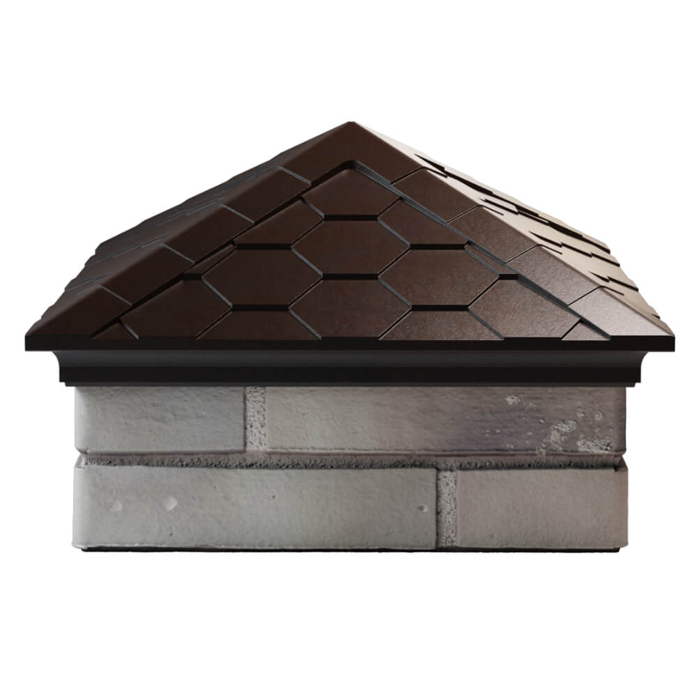 Колпак Zking Эверест Коричневый на столб 1.5х1.5 кирпича (390х390мм) Кемерово фото