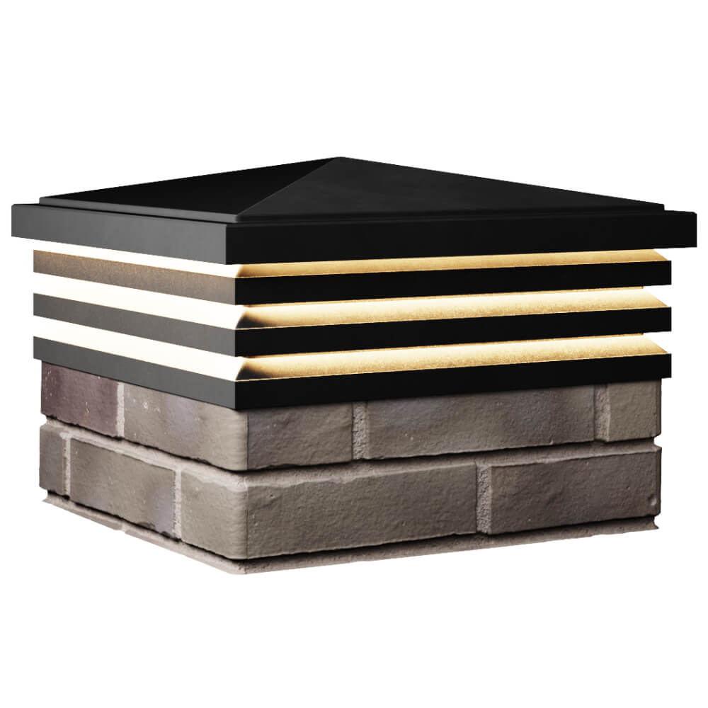 Колпак Zking Бона ХайТек Черный на столб 1.5х1.5 кирпича (385х385мм) с подсветкой в Кемерово фото