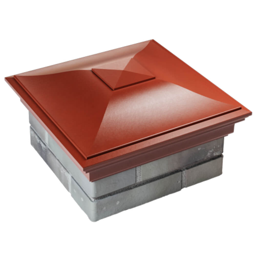 Колпак Zking Монблан Красный на столб 1.5х1.5 кирпича (385х385мм) в Кемерово фото