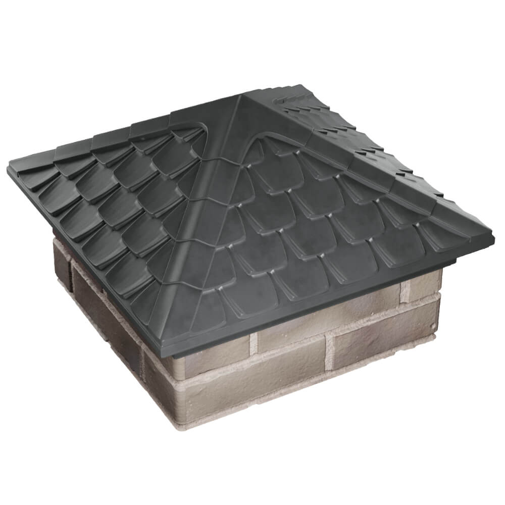 Колпак Zking Эльбрус Серый на столб 1.5х1.5 кирпича (385х385мм) в Кемерово фото