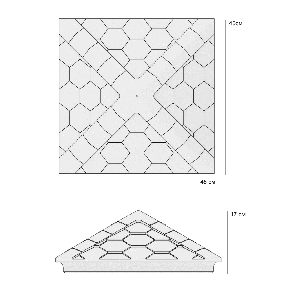 Колпак Zking Эверест Черный на столб 1.5х1.5 кирпича (390х390мм) в Кемерово фото