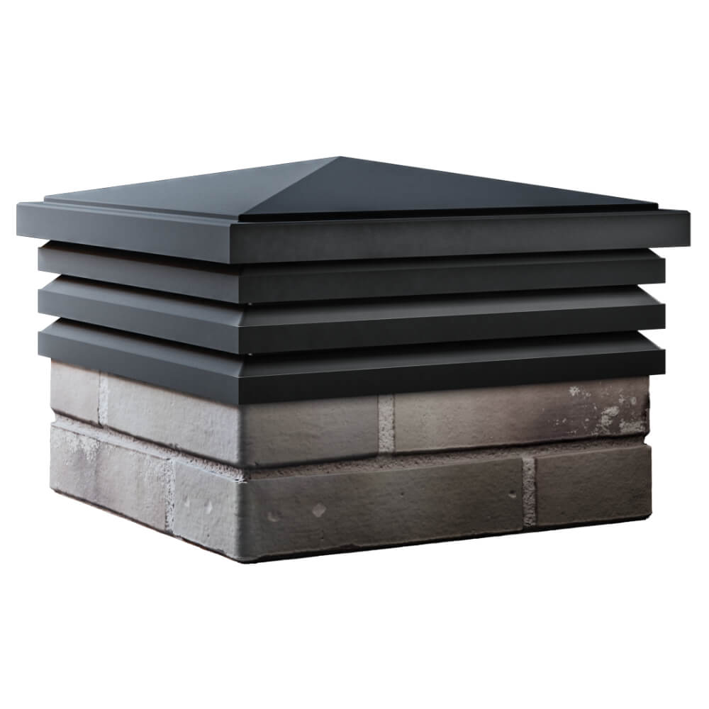 Колпак Zking Бона ХайТек Черный на столб 1.5х1.5 кирпича (385х385мм) в Кемерово фото