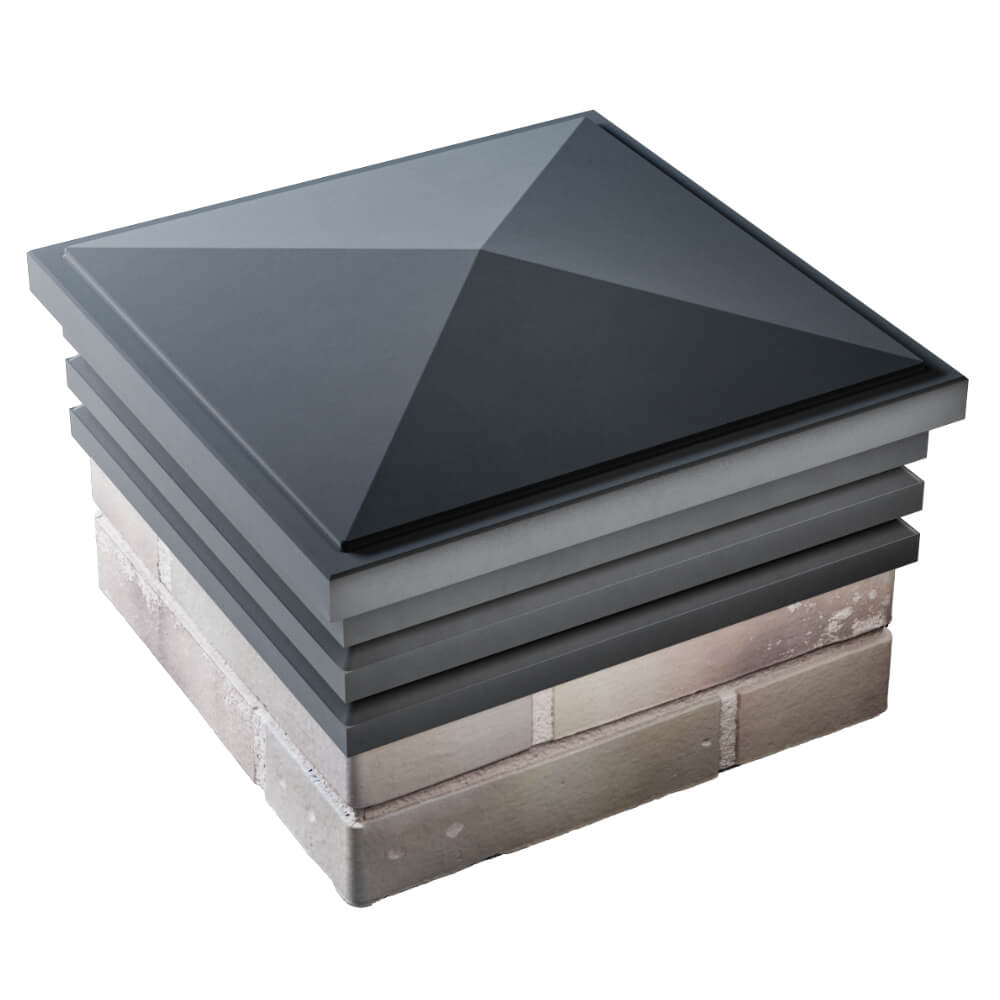 Колпак Zking Бона ХайТек Серый на столб 1.5х1.5 кирпича (385х385мм) в Кемерово фото