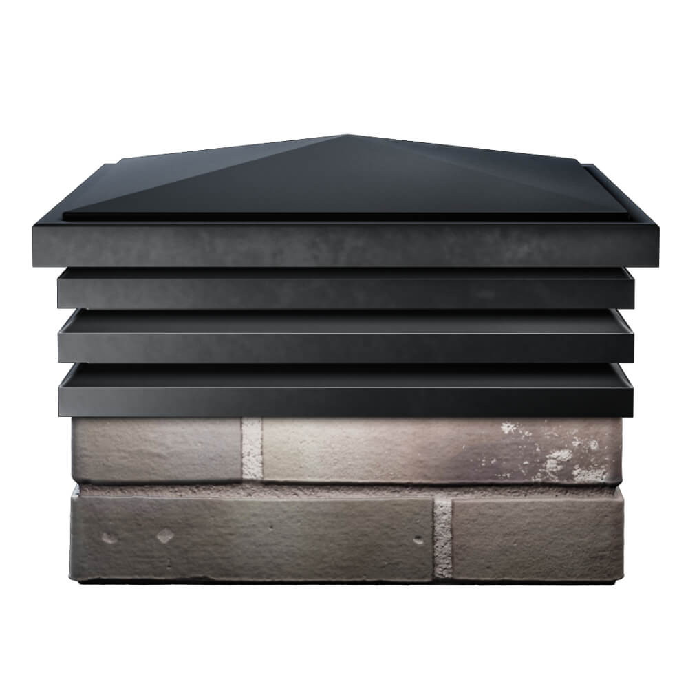 Колпак Zking Бона ХайТек Черный на столб 1.5х1.5 кирпича (385х385мм) Кемерово фото