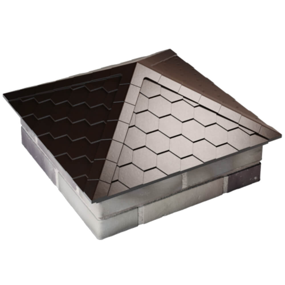 Колпак Zking Эверест Коричневый на столб 2х2 кирпича (535х535мм) Кемерово фото