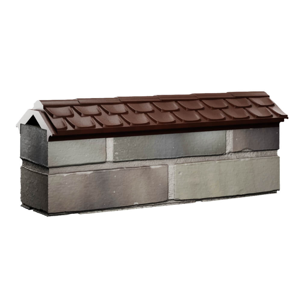 Парапет Zking Эльбрус Коричневый с посадкой на 0.5 кирпича (130мм) Кемерово фото