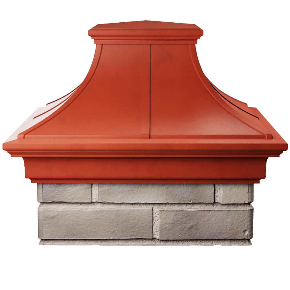 Колпак Zking Монблан Премиум Красный на столб 1.5х1.5 кирпича (385х385мм) Кемерово фото