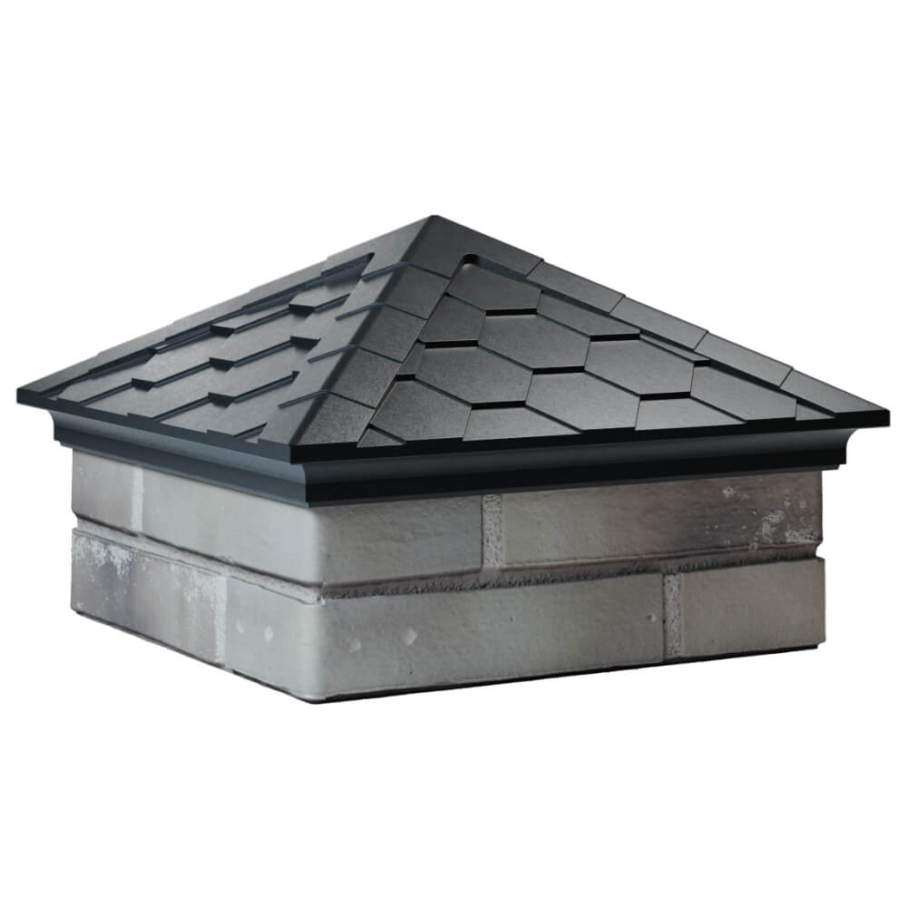 Колпак Zking Эверест Черный на столб 1.5х1.5 кирпича (390х390мм) в Кемерово фото