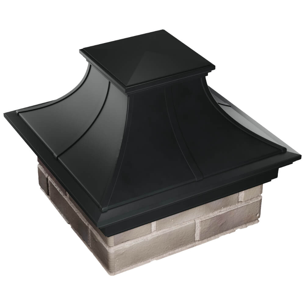 Колпак Zking Монблан Премиум Черный на столб 1.5х1.5 кирпича (385х385мм) в Кемерово фото