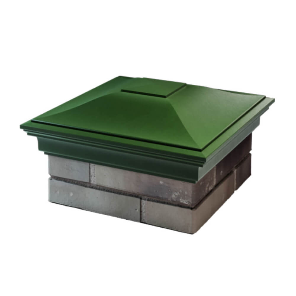 Колпак Zking Монблан Зеленый на столб 1.5х1.5 еврокирпича 0.7НФ (355х355мм) в Кемерово фото