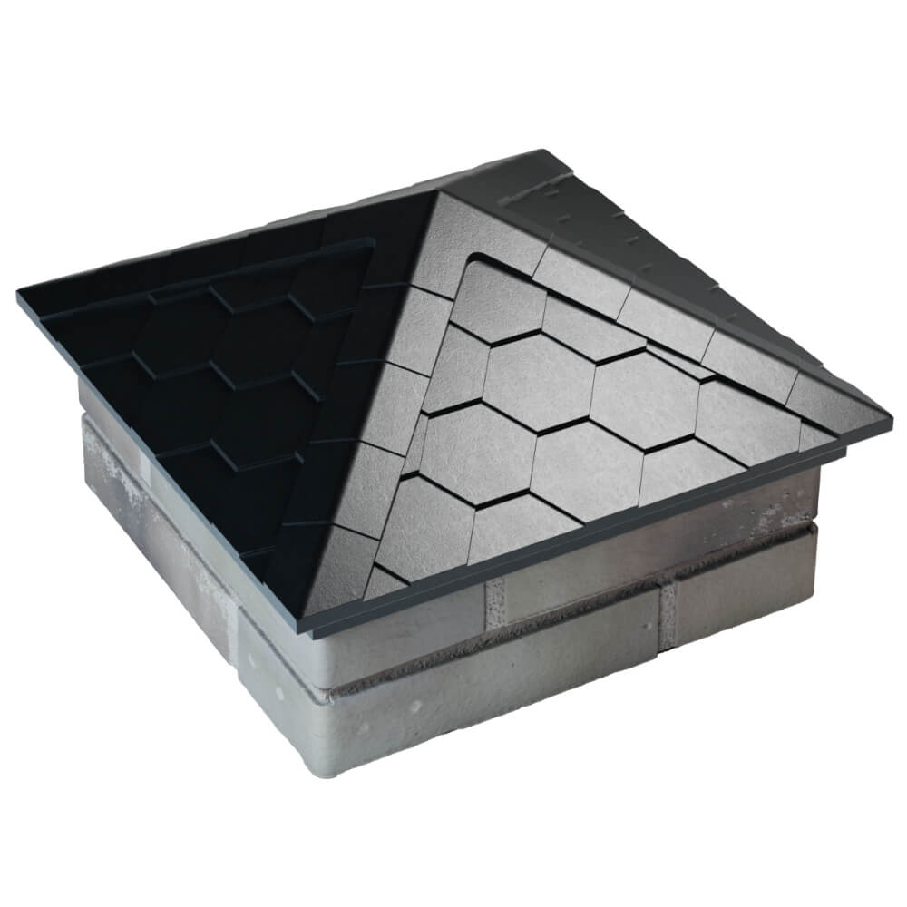 Колпак Zking Эверест Черный на столб 1.5х1.5 кирпича (390х390мм) в Кемерово фото