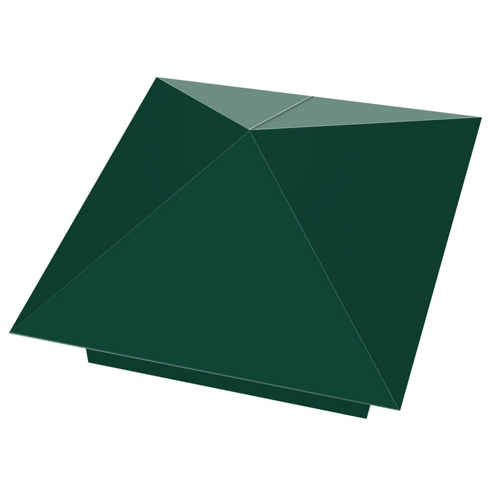 Колпак металлический 390х390мм RAL6005 Зеленый Мох заборный Кемерово фото