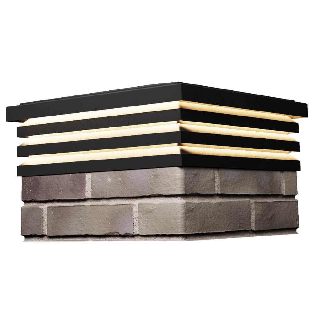 Колпак Zking Бона ХайТек Черный на столб 1.5х1.5 кирпича (385х385мм) с подсветкой в Кемерово фото