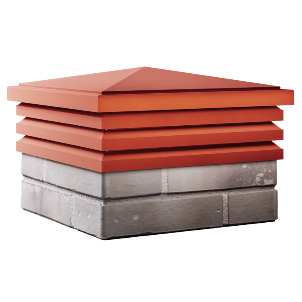 Колпак Zking Бона ХайТек Красный на столб 1.5х1.5 кирпича (385х385мм) в Кемерово фото