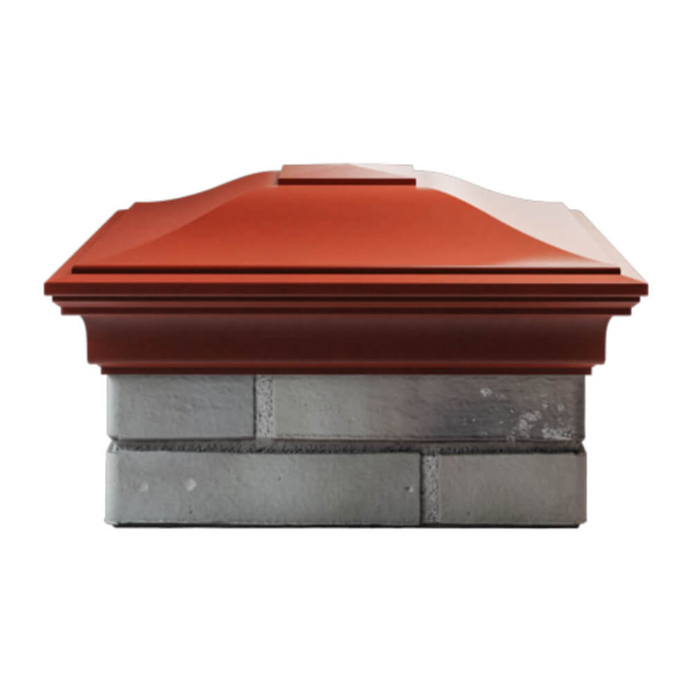 Колпак Zking Монблан Красный на столб 1.5х1.5 еврокирпича 0.7НФ (355х355мм) Кемерово фото