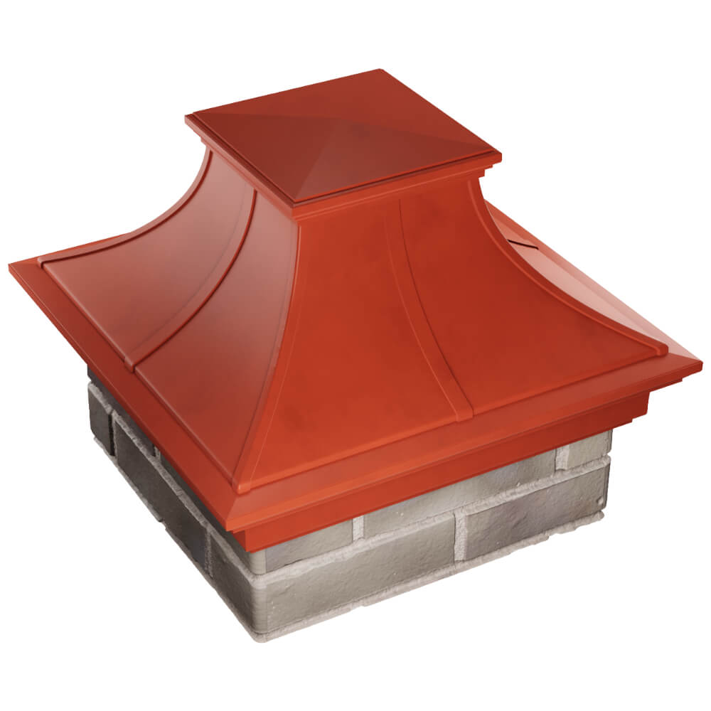 Колпак Zking Монблан Премиум Красный на столб 1.5х1.5 кирпича (385х385мм) в Кемерово фото