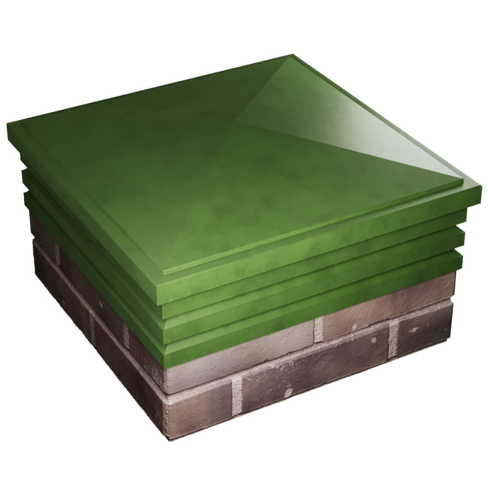 Колпак Zking Бона ХайТек Зеленый на столб 2х2 кирпича (513х513мм) в Кемерово фото