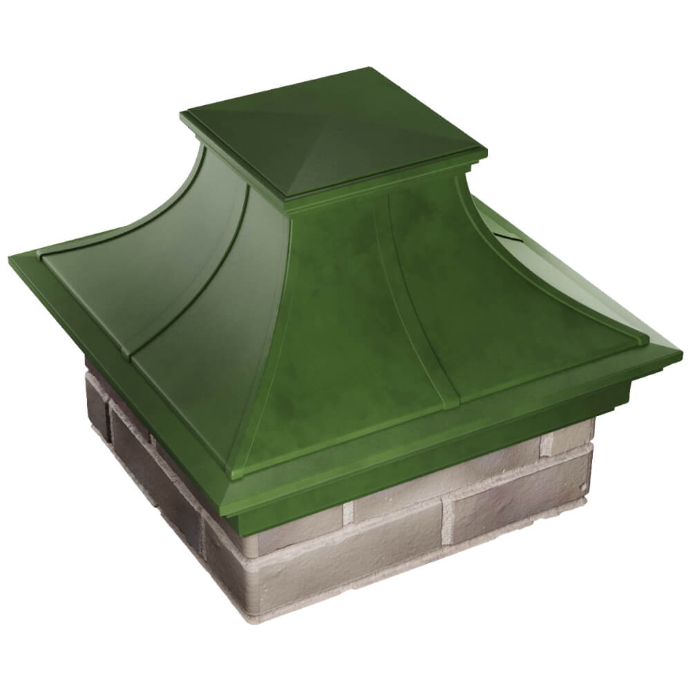 Колпак Zking Монблан Премиум Зеленый на столб 1.5х1.5 кирпича (385х385мм) в Кемерово фото