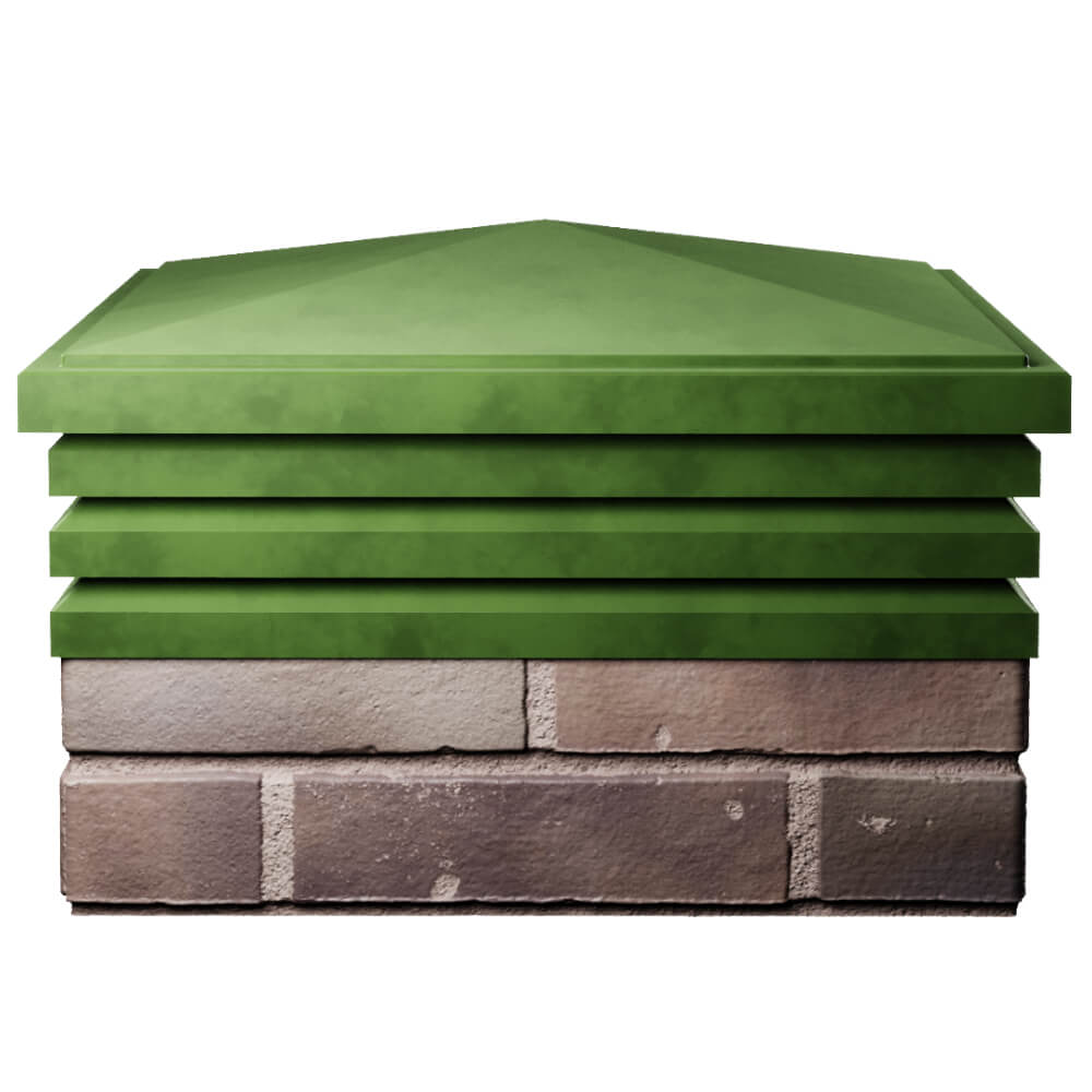 Колпак Zking Бона ХайТек Зеленый на столб 2х2 кирпича (513х513мм) Кемерово фото