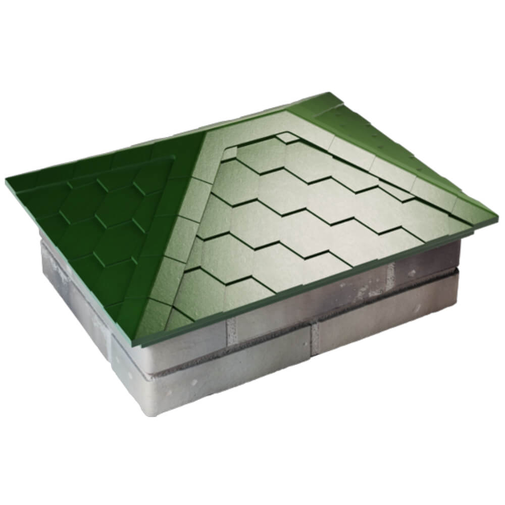 Колпак Zking Эверест Зеленый на столб 2х1.5 кирпича (520х390мм) Кемерово фото