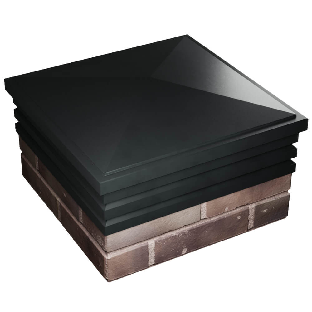 Колпак Zking Бона ХайТек Черный на столб 2х2 кирпича (513х513мм) в Кемерово фото