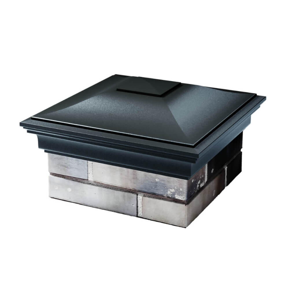 Колпак Zking Монблан Черный на столб 1.5х1.5 еврокирпича 0.7НФ (355х355мм) в Кемерово фото