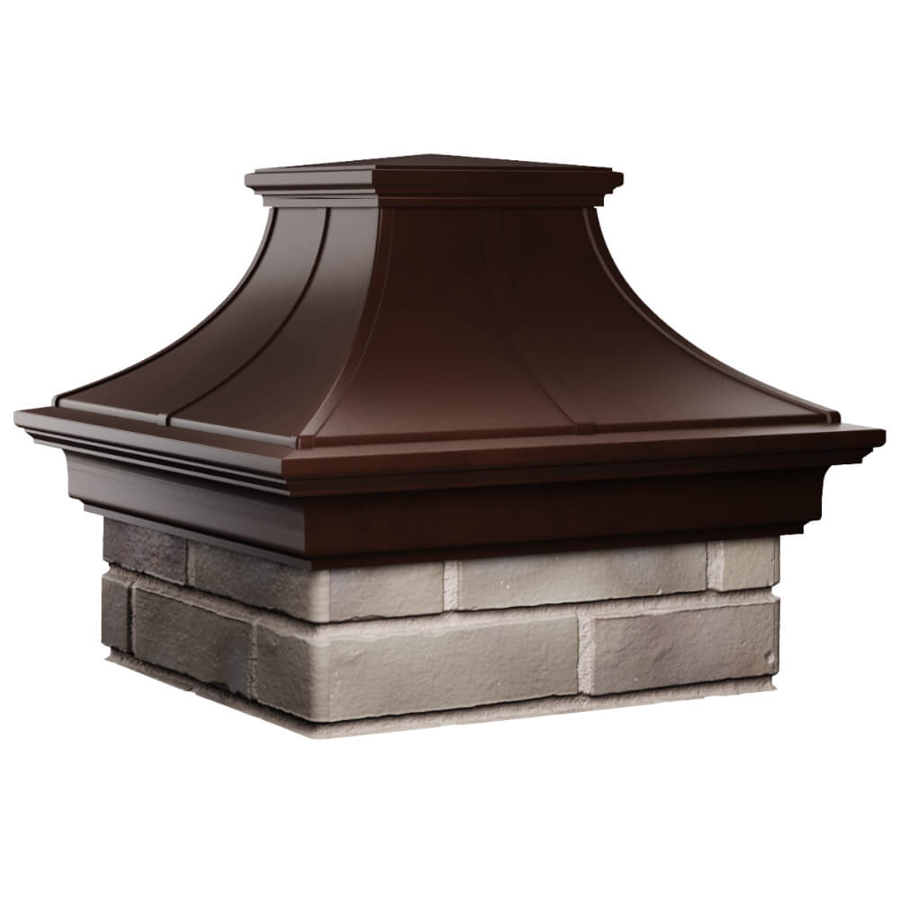 Колпак Zking Монблан Премиум Коричневый на столб 1.5х1.5 кирпича (385х385мм) в Кемерово фото