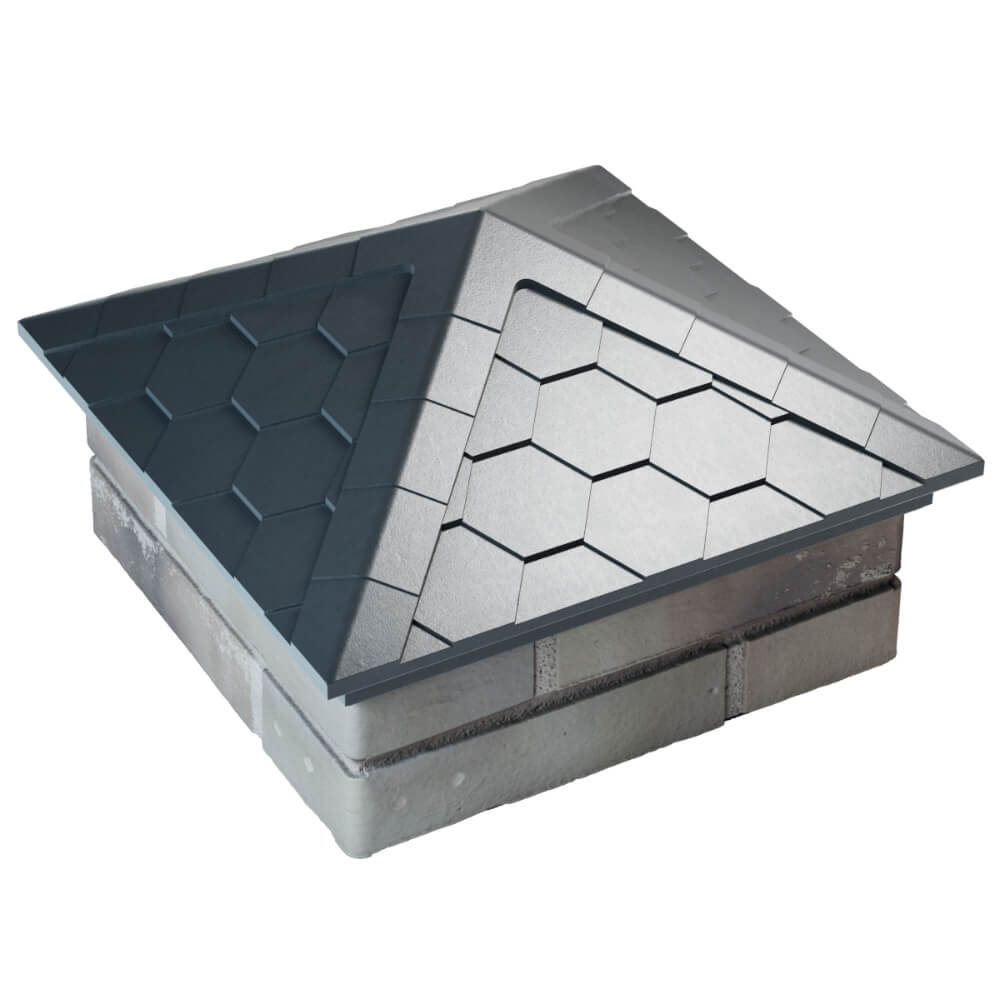 Колпак Zking Эверест Серый на столб 1.5х1.5 кирпича (390х390мм) в Кемерово фото