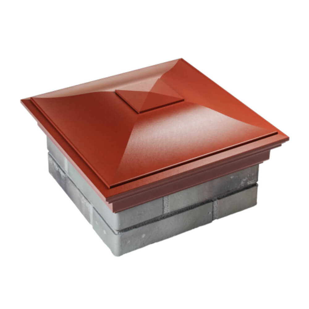 Колпак Zking Монблан Красный на столб 1.5х1.5 еврокирпича 0.7НФ (355х355мм) в Кемерово фото