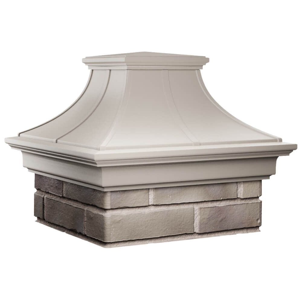 Колпак Zking Монблан Премиум Бежевый на столб 1.5х1.5 кирпича (385х385мм) в Кемерово фото