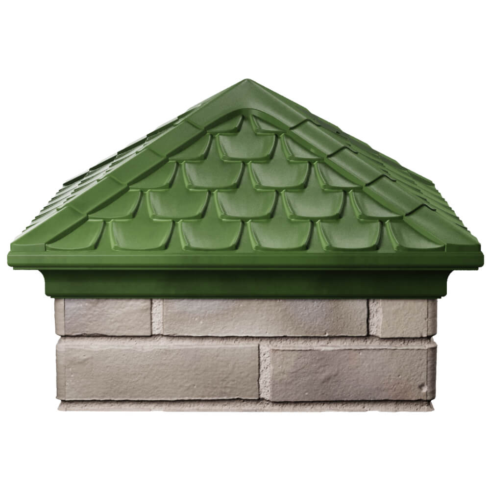 Колпак Zking Эльбрус Зеленый на столб 1.5х1.5 кирпича (385х385мм) Кемерово фото