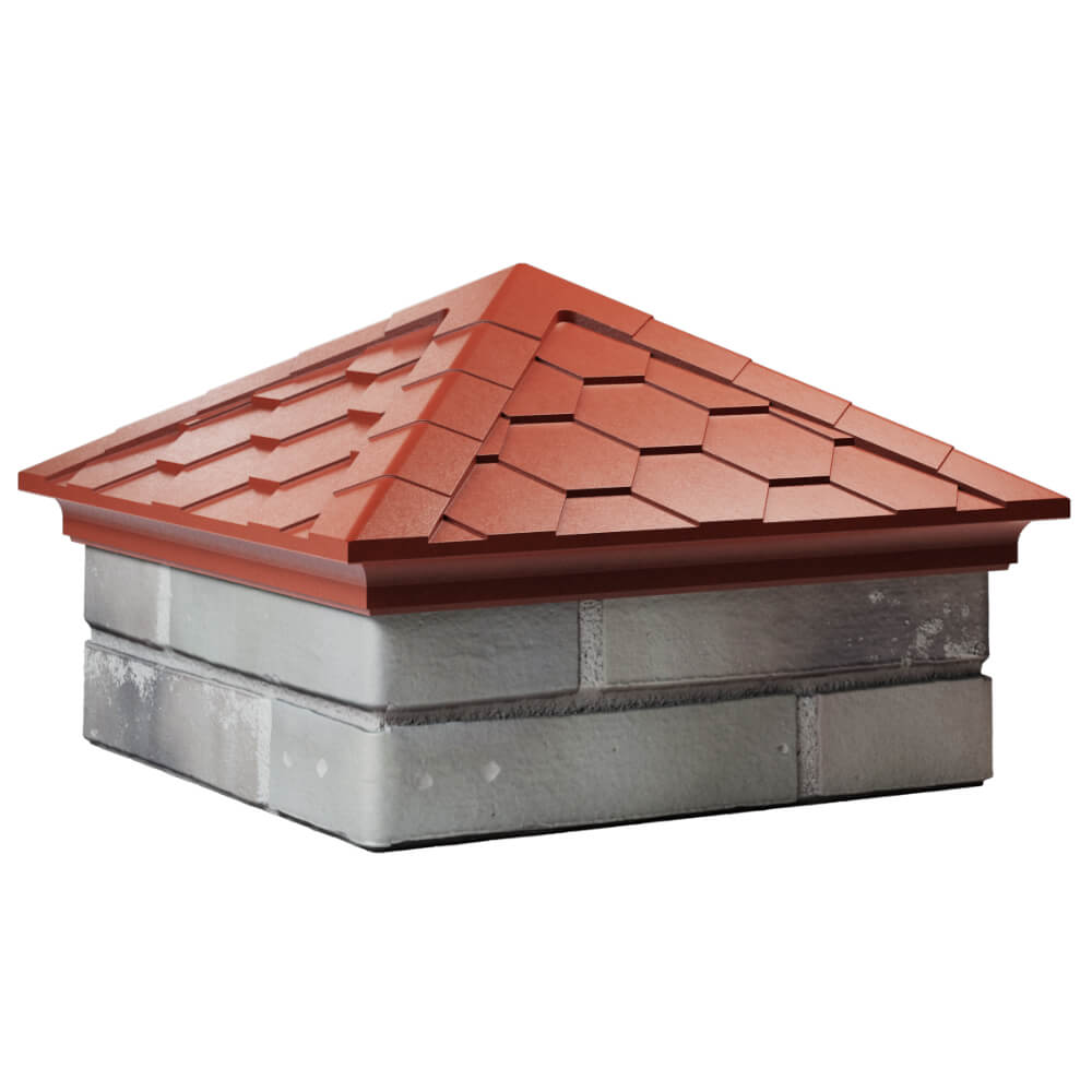 Колпак Zking Эверест Красный на столб 1.5х1.5 кирпича (390х390мм) в Кемерово фото