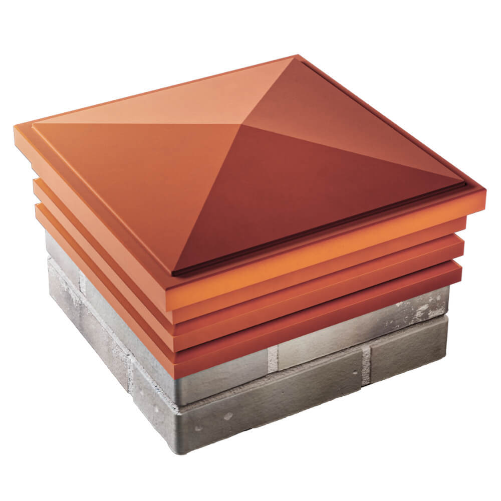 Колпак Zking Бона ХайТек Красный на столб 1.5х1.5 кирпича (385х385мм) в Кемерово фото