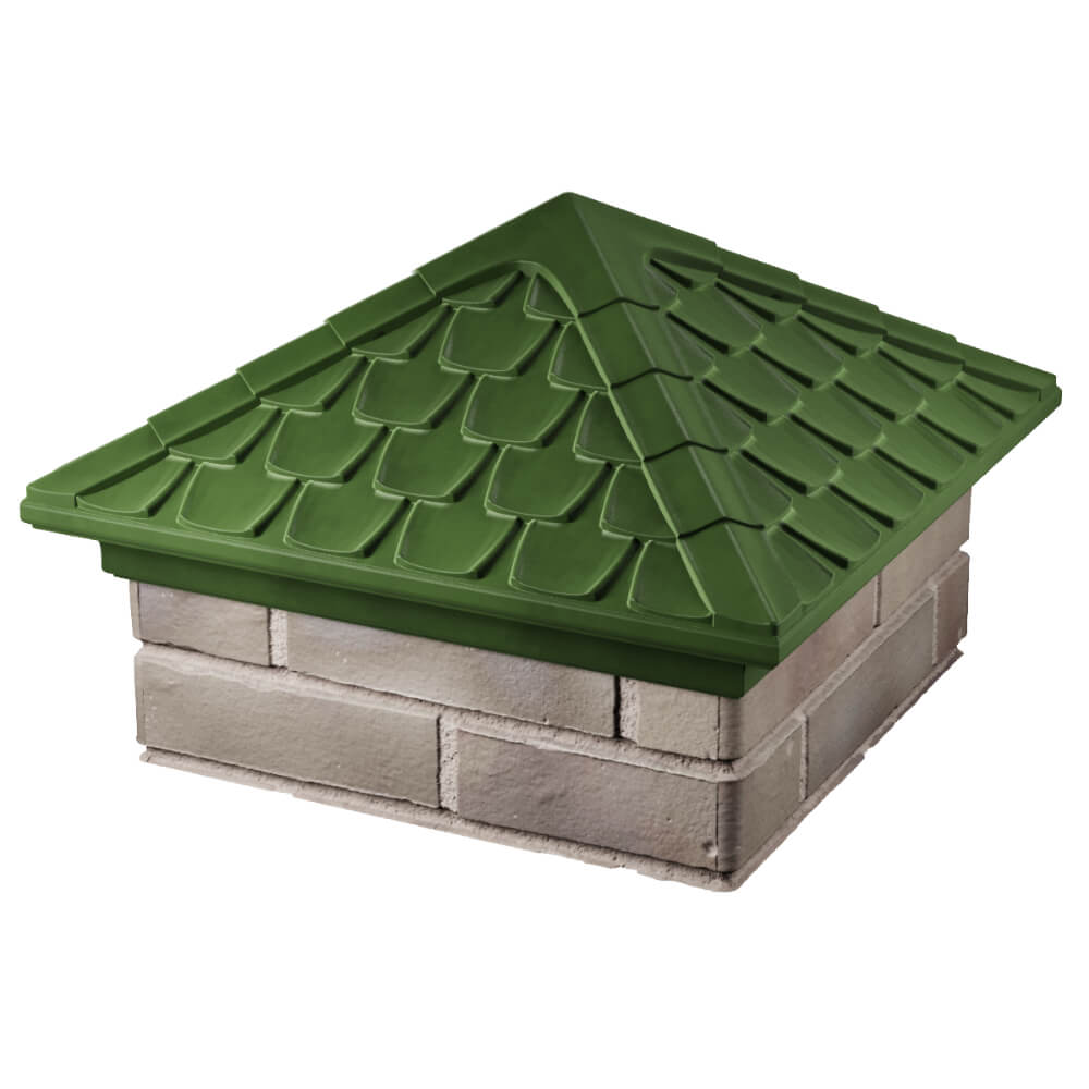 Колпак Zking Эльбрус Зеленый на столб 1.5х1.5 кирпича (385х385мм) в Кемерово фото