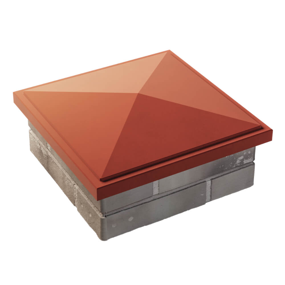 Колпак Zking БонаМоно Красный на столб 1.5х1.5 кирпича (385х385, 400х400мм) в Кемерово фото