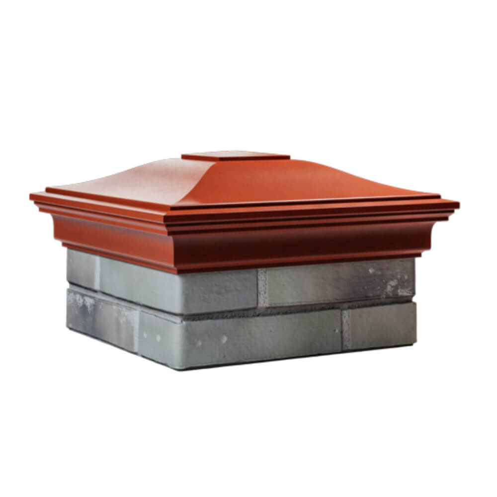 Колпак Zking Монблан Красный на столб 1.5х1.5 еврокирпича 0.7НФ (355х355мм) в Кемерово фото