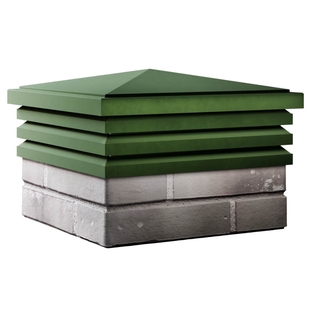 Колпак Zking Бона ХайТек Зеленый на столб 1.5х1.5 кирпича (385х385мм) в Кемерово фото