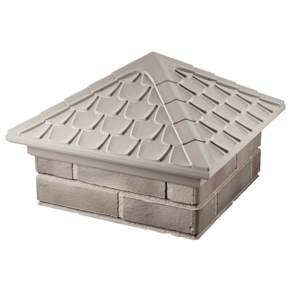 Колпак Zking Эльбрус Бежевый на столб 1.5х1.5 кирпича (385х385мм) в Кемерово фото