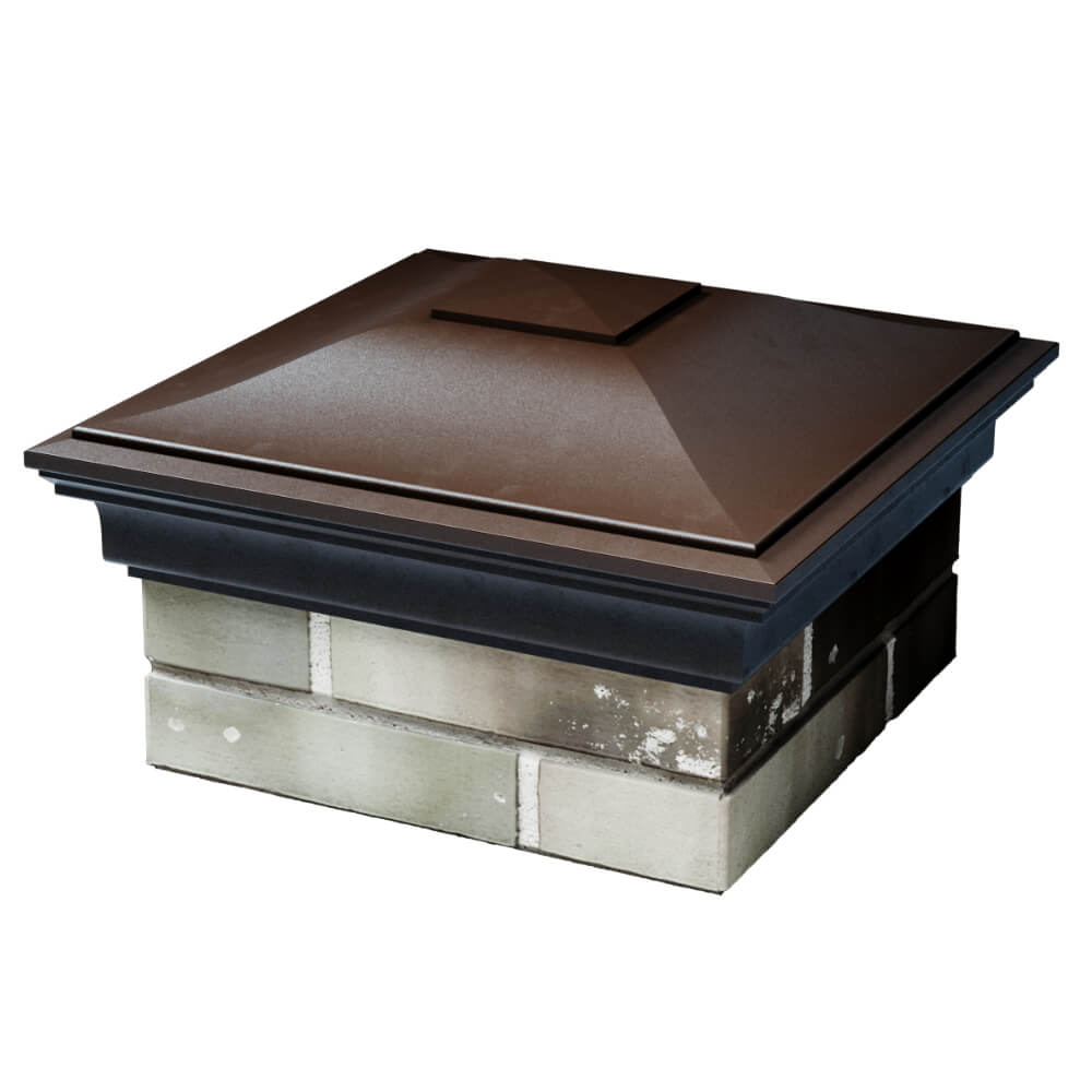 Колпак Zking Монблан Коричневый на столб 1.5х1.5 кирпича (385х385мм) в Кемерово фото